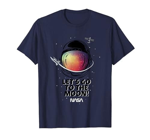 Image of NASA Let's Go To The Moon! Iconic Helmet Big Chest Poster T-Shirt