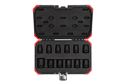 Image of GEDORE red Impact wrench socket set, 12-piece set, 1/2", Hex socket, AF 10-24 mm, for Automotive, R63003012