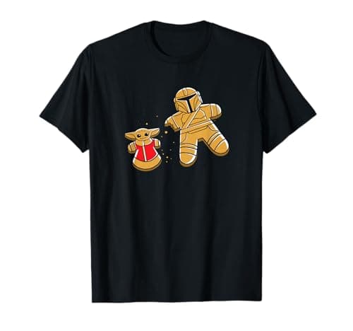 Image of Star Wars Mandalorian & Grogu Christmas Gingerbread Cookies T-Shirt