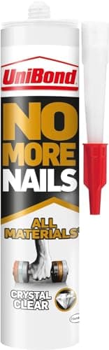 Image of UniBond No More Nails All Materials Crystal Clear Construction Adhesive, High Strength Grab Adhesive for Bonding, Clear, 290 g Cartridge