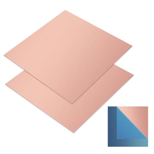 Image of 2 Pack 99.9% Pure Copper Sheet Plates,150mm x 150mm x 1mm,Thick Copper Metal Sheets for DIY Projects, Jewellery, Crafts & Repairs