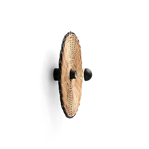 Image of Faro Costas 400 H70 Black, Rattan Wall/Ceiling Lamp