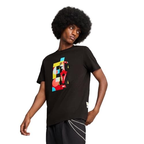 Image of PUMA - Mens Ferrari Race Tonal Big Shield T-Shirt, Color Black, Size: Medium