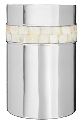 Image of Premier Housewares 507579 Wine Cooler with Mother of Pearl Inlay Design, Silver, 12 x 12 x 18 cm