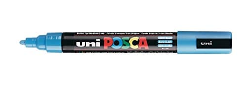 Image of Uni Posca Marker PC-5M Paint Glass Pen Fine Bullet Tip 2.5mm Light Blue