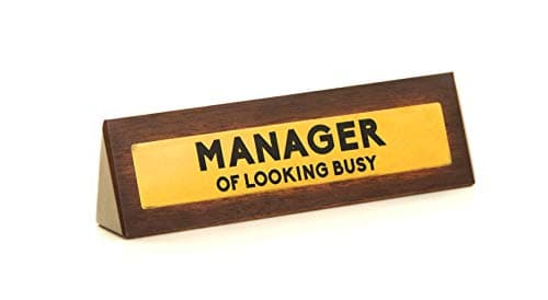 Image of Boxer Gifts Manager Of Looking Busy Desk Plaque Sign – Funny Boss & Manager Gifts – Colleague Secret Santa - Novelty Office Desk Accessory