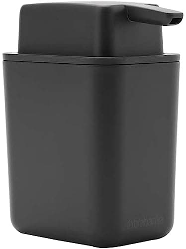 Image of Brabantia Refillable Soap Dispenser 250 ml, Easy-Fill, Non-Drip, Handwash Pump for Bathroom or Kitchen, Dark Grey