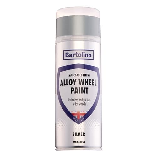 Image of Bartoline Alloy Wheel Paint Silver 400ml – Durable, Quick-Drying Protective Spray Revitalises Aged Wheels – Guards Against Scuffs, Corrosion, UV and Weathering – Smooth Gloss Finish