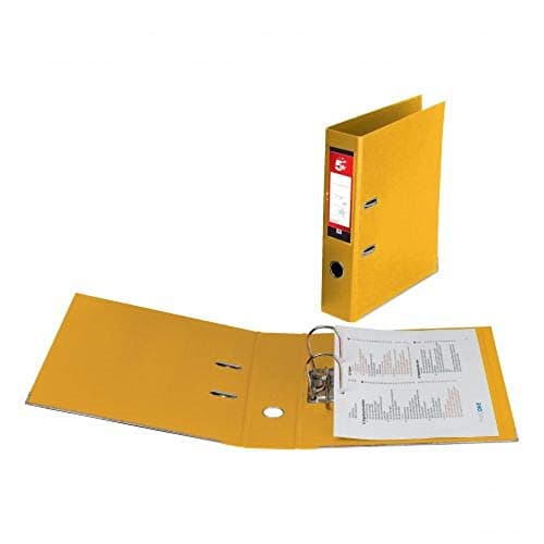 Image of 5 Star Office Lever Arch File Polypropylene Capacity 70mm A4 Yellow [Pack 10]