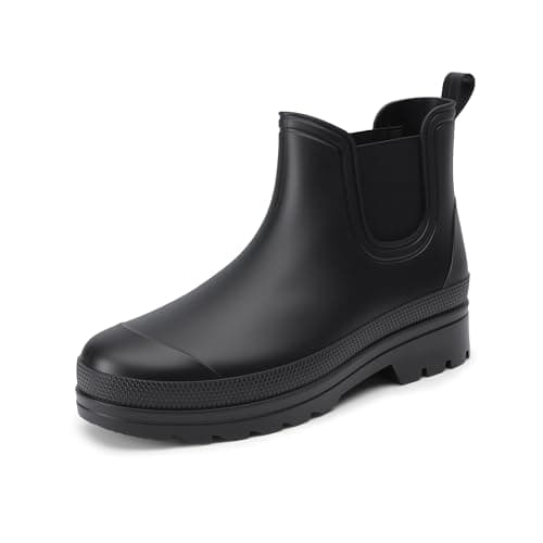 Image of Bruno Marc Men's Wellington Boots Waterproof Chelsea Work Boots Slip-Resistant Rubber Wellies for Gardening, Car Washing, Dog Walking,Size 8,All Black,BMEMRB2501