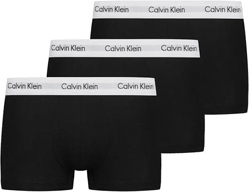 Image of Calvin Klein Men’s 3 Pack Low Rise Trunks, Black (Black), S