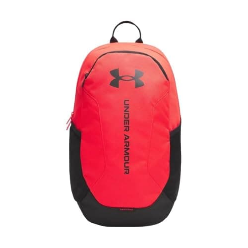 Image of Under Armour Unisex Hustle Lite Backpack, Durable Outdoor Backpack With Water-Repellent Design, Essential Gym Bag with Reinforced Bottom Panel,Racer Red / / Black,OSFM