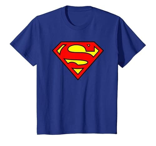 Image of DC Comics Superman Logo Camiseta T-Shirt, Youth, Royal Blue, Large