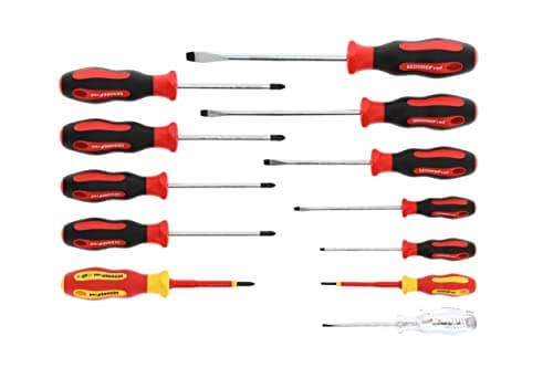 Image of GEDORE red 12-pc. Screwdriver set, Screwdriver set (VDE) slotted/cruciform, Phase tester, Tool, R38002012