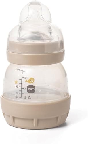 Image of MAM Easy Start Anti-Colic Baby Bottles | 1 Pack (130ml) | Self-Sterlising Baby Milk Bottle | Slow Flow MAM Teat Size 1 | Newborn Essentials | Unisex | (Various Designs)
