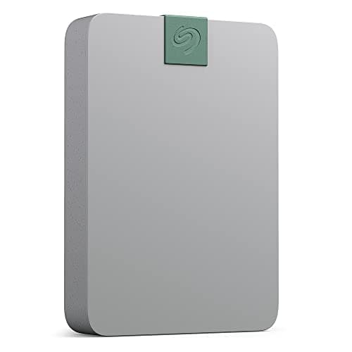 Image of Seagate Ultra Touch HDD 5TB, External HDD, Pebble Grey, Post-Consumer Recycled material, USB-C compatibility with PC, Mac & Chromebook, Data Rescue Services (STMA5000400)