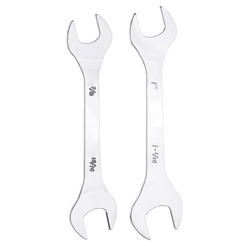 Image of sourcing map 2pcs Double Open End Thin Wrench Set 7/8" 15/16" 1" 1-1/16" SAE Super Thin Small Flat Head Wrench Mirror Polished Open Ended Spanner for Automotive Repair Furniture Assembly