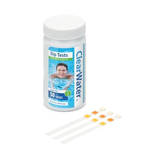 Image of Clearwater Hot Tub, Pool and Spa Test Strips x 50-3 in 1 - Measures Chlorine, PH and Total Alkalinity