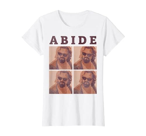 Image of The Big Lebowski Abide Four Box Up T-Shirt, Women, White, X-Small