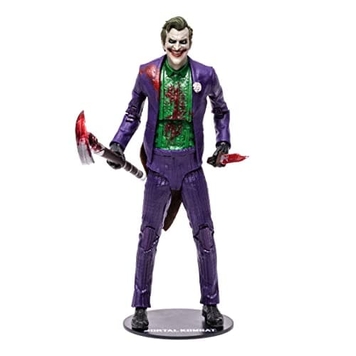 Image of McFarlane Toys, 7-inch The Joker (Bloody) Mortal Kombat 11 Figure with 22 Moving Parts, Collectible Mortal Kombat Figure with collectors stand base – Ages 14+