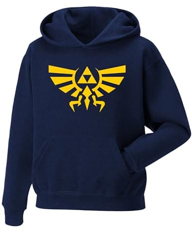 Image of Snapit Funny inspired Crest of Hyrule Kids Unisex Top hoody Gaming hoodies (as8, age, 7_years, 8_years, regular, Navy)
