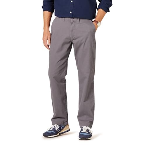 Image of Amazon Essentials Men's Classic-Fit Casual Stretch Chino Trousers, Charcoal, 40W / 32L