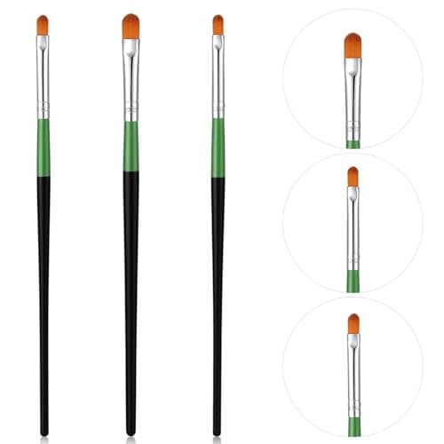 Image of 3 Pcs Eye Shadow Brush Sets Extra Flat Round Brush Small Concealer Brow Single Cream Eyeshadow Primer Applicator Brushes Versatile Makeup Tool For Blending Precise Application Flawless Finish Black