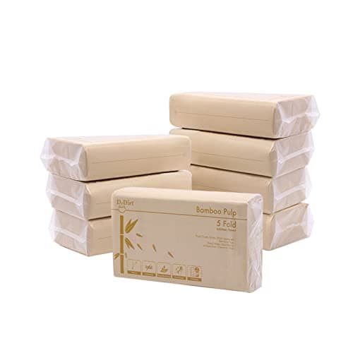 Image of DrDirt Bamboo Paper Hand Towels M Fold 2 Ply 110 Sheets 8 Pack per Bulk Compact Size Hand Towels Paper Refill for Kitchen and Bathroom