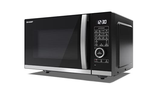 Image of SHARP YC-QC254AU-B 25 Litre 900W Digital FLATBED Combination Microwave Oven with 1050W Grill, 10 power levels, ECO Mode, defrost function, LED cavity light - Black