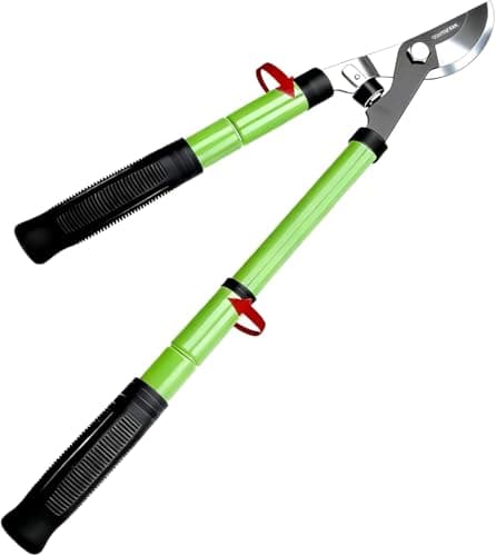 Image of GARDENWORK Extendable Bypass Loppers Tree Trimmer with Compound Action,17-23" Telescopic Heavy Duty Branch Cutter,SK5 Sharp Blade Cutting 2 in Shrubs and Branches