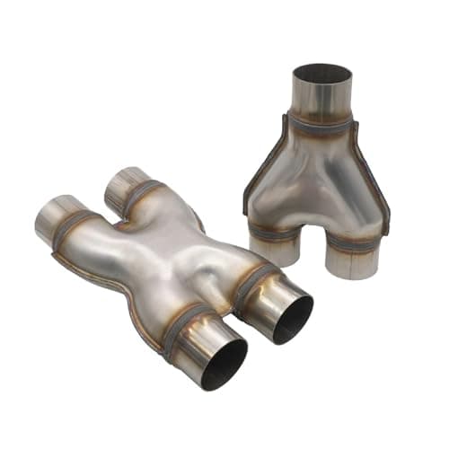 Image of Universal Car Exhaust For Y Pipe Stainless Steel 3 Way For H 4 Adapter Connector Exhust Car Tail Throat Exhaust Pipe(H)