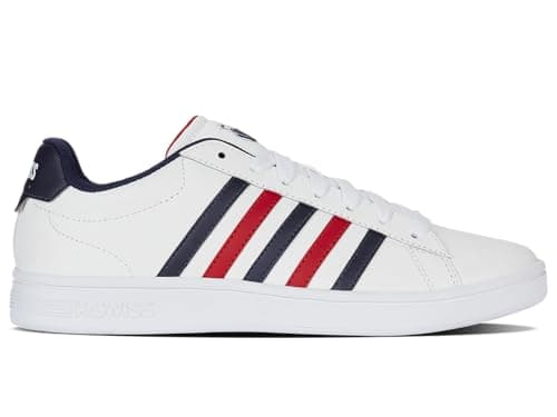 Image of K-Swiss Men's Court Tiebreak II Trainers, Wht Peacot Smba Red, 6 UK