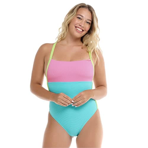 Image of Body Glove Women's Electra One Piece Swimsuit with Strappy Back Detail, Cyan Blue, Large