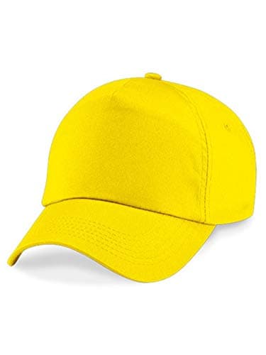 Image of WM SPORTS Personalised Baseball caps Customised Adults Unisex Printed Caps Hats with Text/Name or Logo (Yellow)