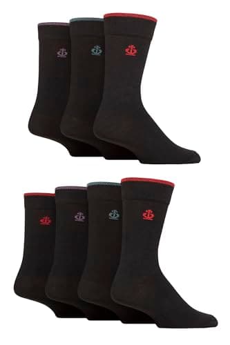Image of Jeff Banks Mens Plain Recycled Cotton Socks Pack of 7 (UK, Numeric, 7, 11, Regular, Regular, Black)