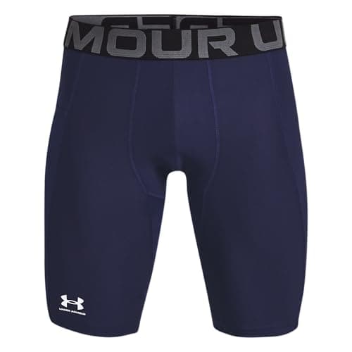 Image of Under Armour UA HG Armour LNG Shorts - Shorts - Bottoms - Midnight Navy/White - Size: MD
