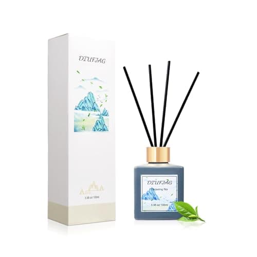 Image of Darjeeling Tea Scent Diffuser with 8 Black Fiber Sticks,100ml Reed Diffuser for Room Decoration,Last Up 30 Days