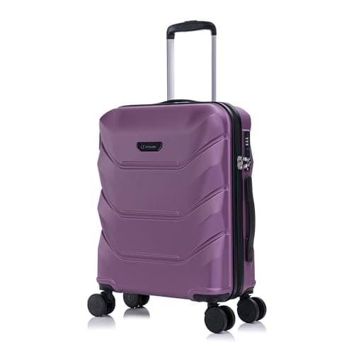Image of Rocklands® Cabin Suitcase 55x40x20cm Hard Shell TSA Lock, 4 Spinner Wheels, Lightweight Hand Luggage Small Travel Bag, Approved for 100+ Airlines Including Ryanair, EasyJet (Purple, Cabin (20 Inch))
