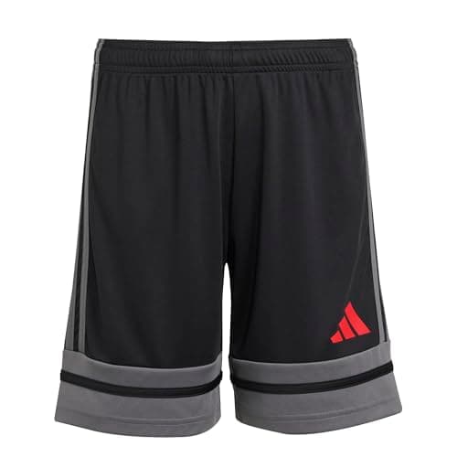 Image of adidas Unisex Kids SQUADRA25 Short Kids, Black/Team Grey Four/Pure Ruby, 7-8 Years