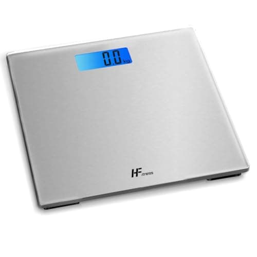 Image of HomeFashion HFitness 28x28cm 180KG Digital Bathroom Scale Weighing Scales For Body Weight Backlit Display Weight Management Silver
