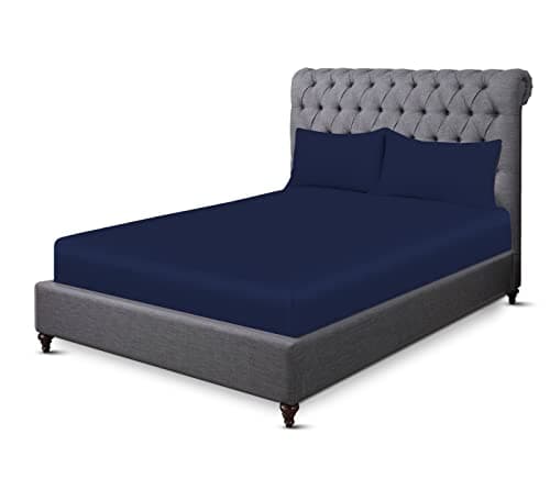 Image of Sapphire collection 200 Thread Count 100% Egyptian Cotton Fitted Sheet (Double, Navy)