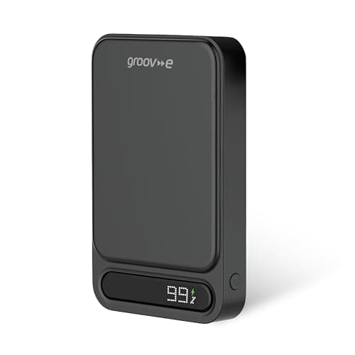 Image of Groov-e Power Bank 10000 Magnetic - Wireless Phone Charger Power Bank for Smartphone, Android, & iPhone - 10000mAh Power Bank Fast Charging, USB-C Output, USB-C Input - Pre-Charged, MagSafe Compatible