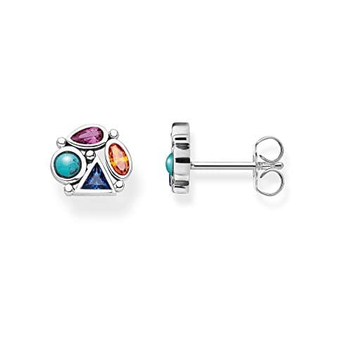 Image of Thomas Sabo stud earrings colored stones 925 sterling silver H2034-320-7