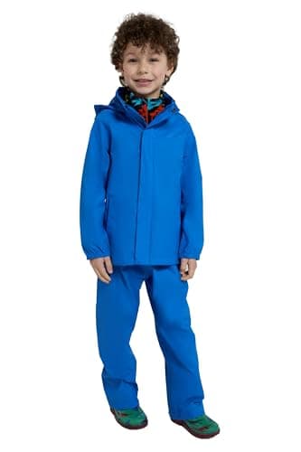 Image of Mountain Warehouse Pakka Kids Waterproof Over Trousers - Taped Seams Rain Pants, Lightweight, Rip-Stop, Packaway Bag - for Spring Summer, Walking, Travelling Cobalt Kids Size 5-6 Years