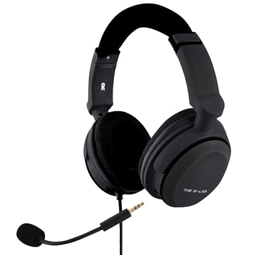 Image of The G-Lab Korp Carbon Gaming Headset – Microphone Gamer Headset with Reinforced Bass, Detachable Microphone, Comfortable and Lightweight – Compatible with Xbox One PC PS5 Switch Smartphone (Black) –