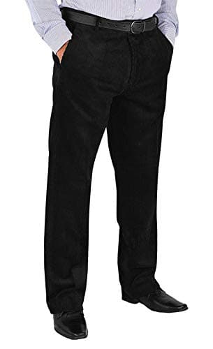 Image of R G Clothing Men's Big Size Smart Casual Cord/Corduroy Trousers/Pants Size 30-56 (UK, Waist & Inseam, 34, 29, Black)