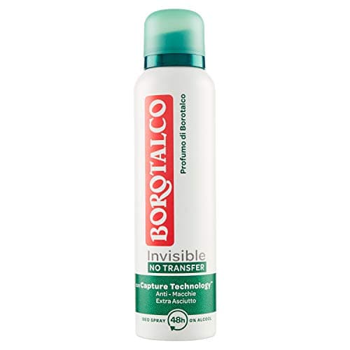 Image of Borotalco , Men's Invisible Spray Deodorant, Alcohol-Free Formula with Protective Talc, Anti-Stain, Musky Perfume, 72h Effective - 1 piece of 150ml