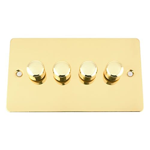 Image of 10 Amp Light Dimmer Switch 4 Gang 2 Way 400W - Flat - Polished Brass