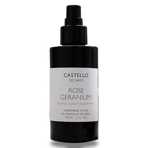 Image of Castello de Haye, Rose Geranium Room Spray, 100ml, Natural Uplifting Essential Oil Mist, Room Freshner and Odour Eliminator