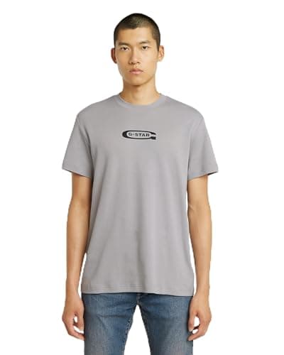 Image of G-STAR Men's Old Skool Logo R T T-Shirt, Grey Alloy D25967-c812-g276, M